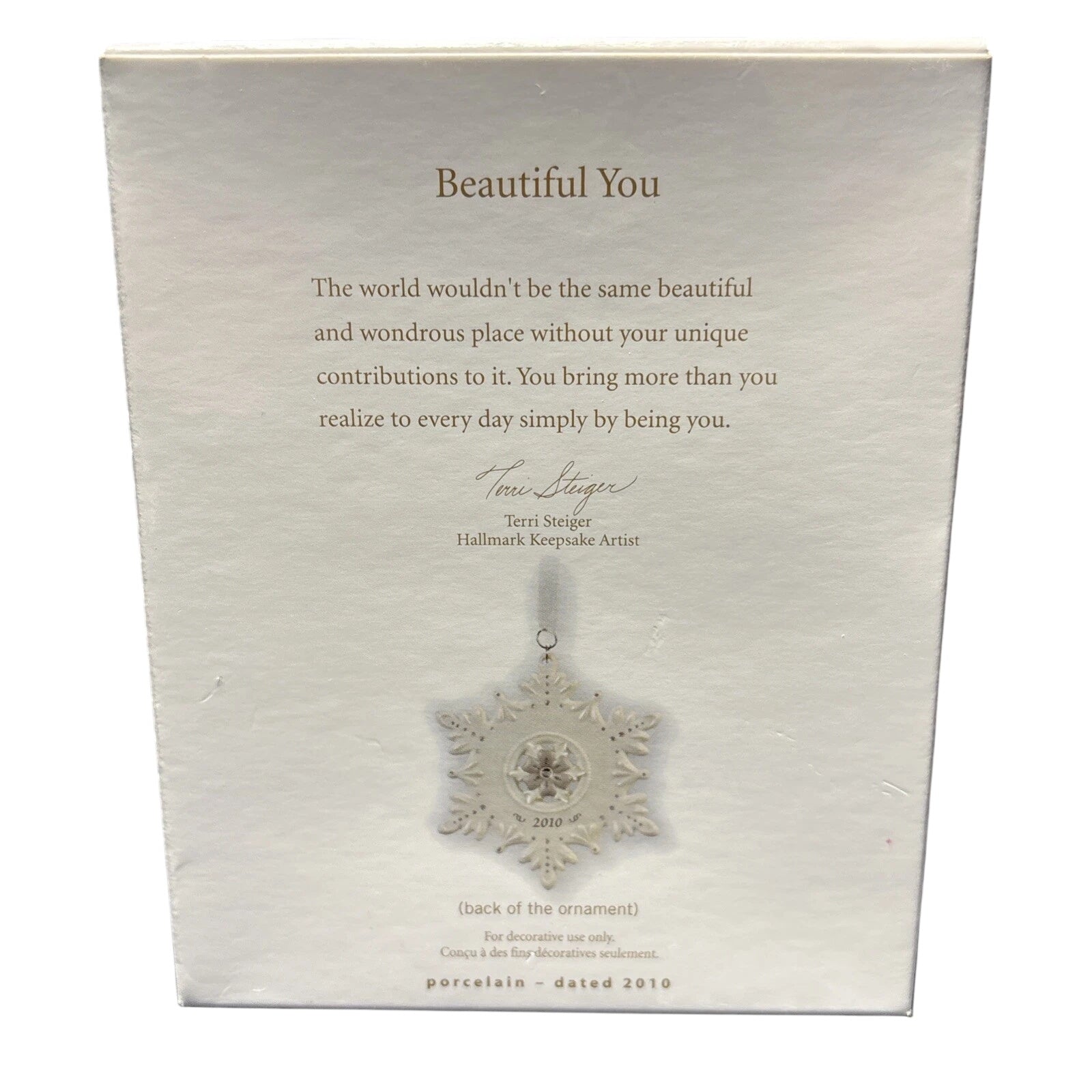 2010 Beautiful You Hallmark Ornament (Snowflake) QXG7523