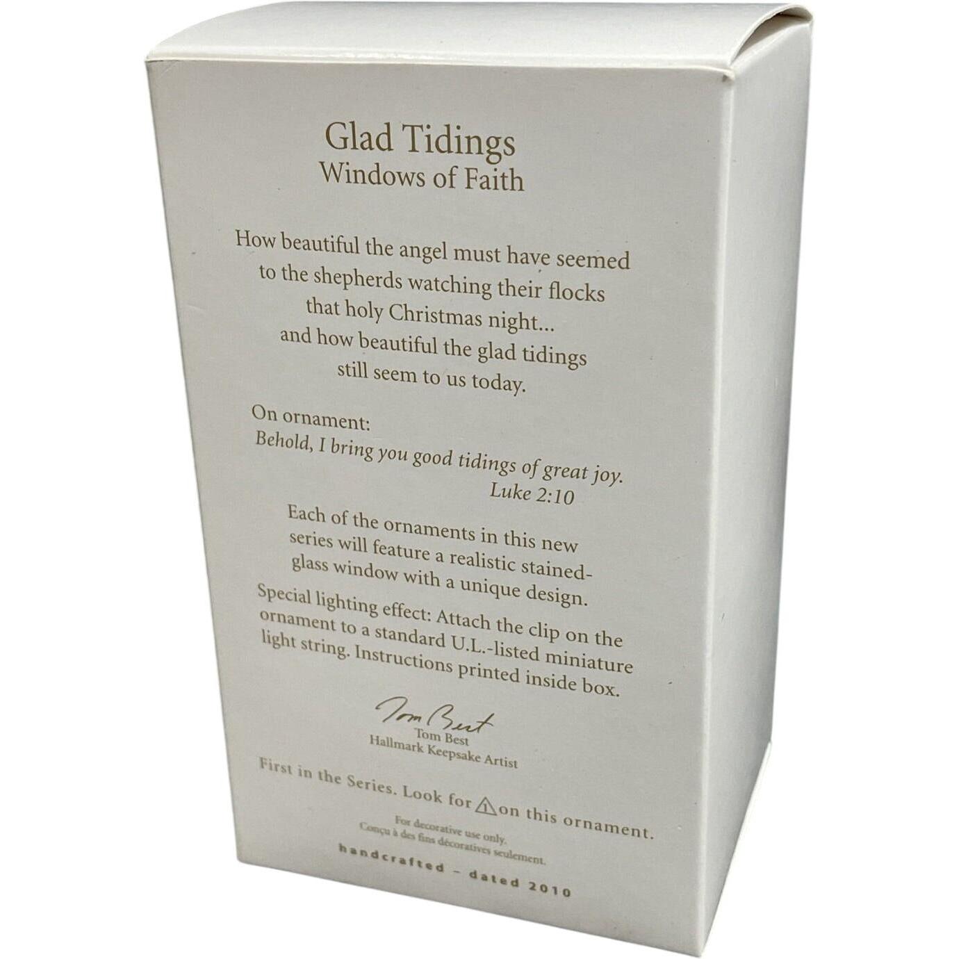 2010 Glad Tidings Hallmark Ornament (Windows of Faith) QX8363