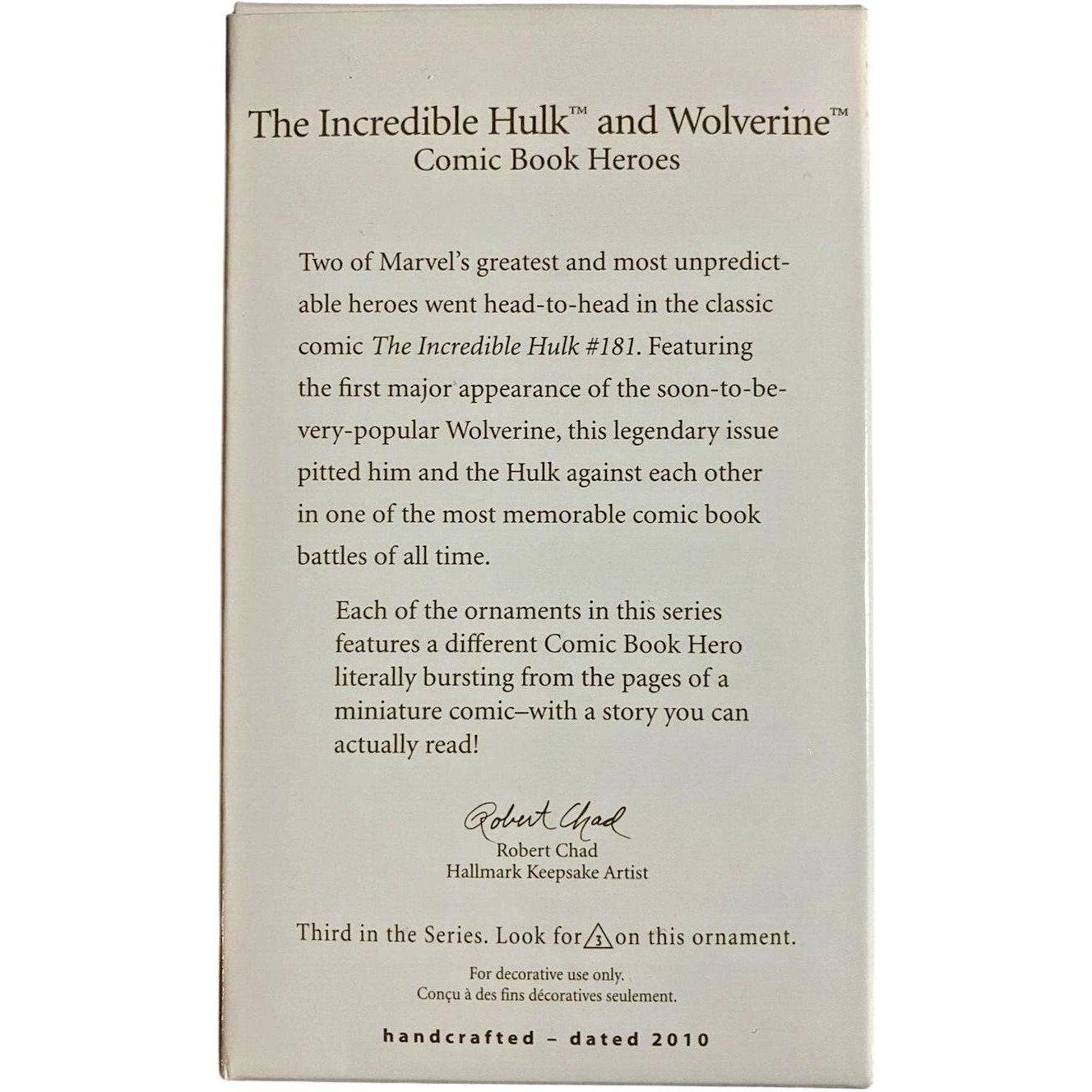 2010 The Incredible Hulk and Wolverine Hallmark Ornament (Comic Book Heroes) QX8453