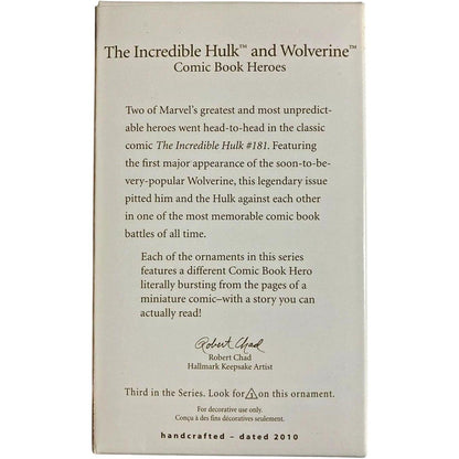 2010 The Incredible Hulk and Wolverine Hallmark Ornament (Comic Book Heroes) QX8453
