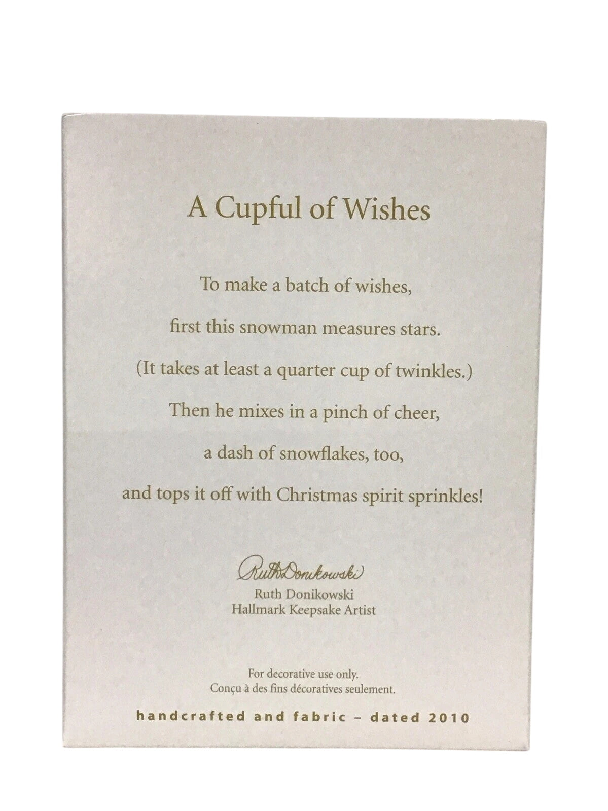 2010 A Cupful of Wishes Hallmark Ornament (Snowmen) QXG7346