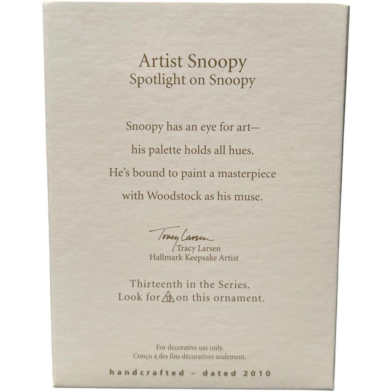 2010 Artist Snoopy Hallmark Ornament (Spotlight on Snoopy) QX8213