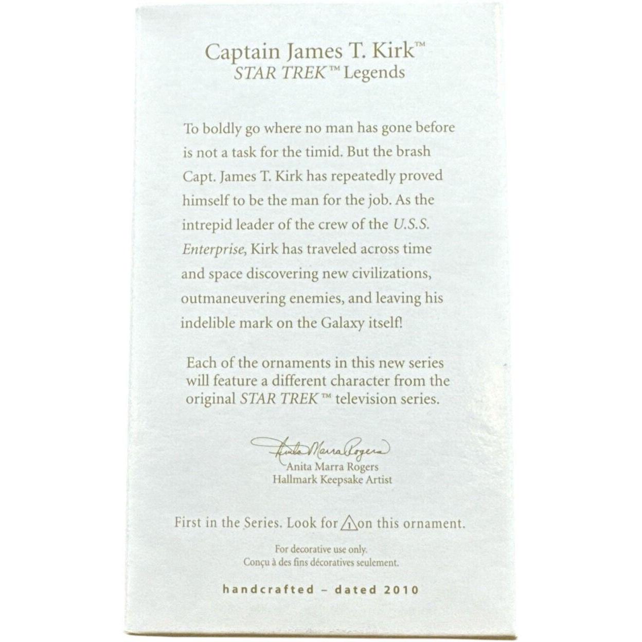 2010 Captain James T. Kirk Hallmark Ornament (Star Trek Legends) QX8373