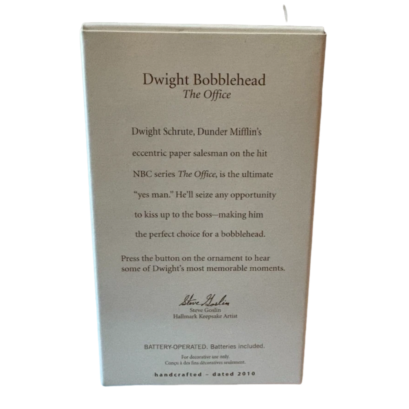 2010 Dwight Bobblehead Hallmark Ornament (The Office) QXI2383 Image6