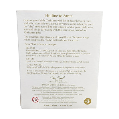 2010 Hotline to Santa Hallmark Ornament (Record Your Voice!) QXG3163 Image5