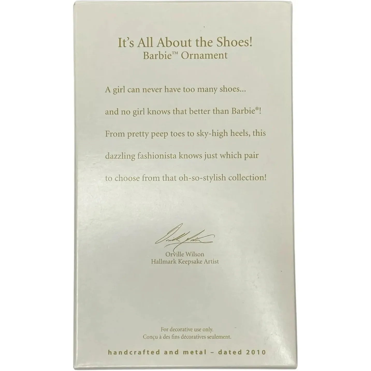 2010 It's All About the Shoe! Hallmark Ornament (Barbie) QXI2286