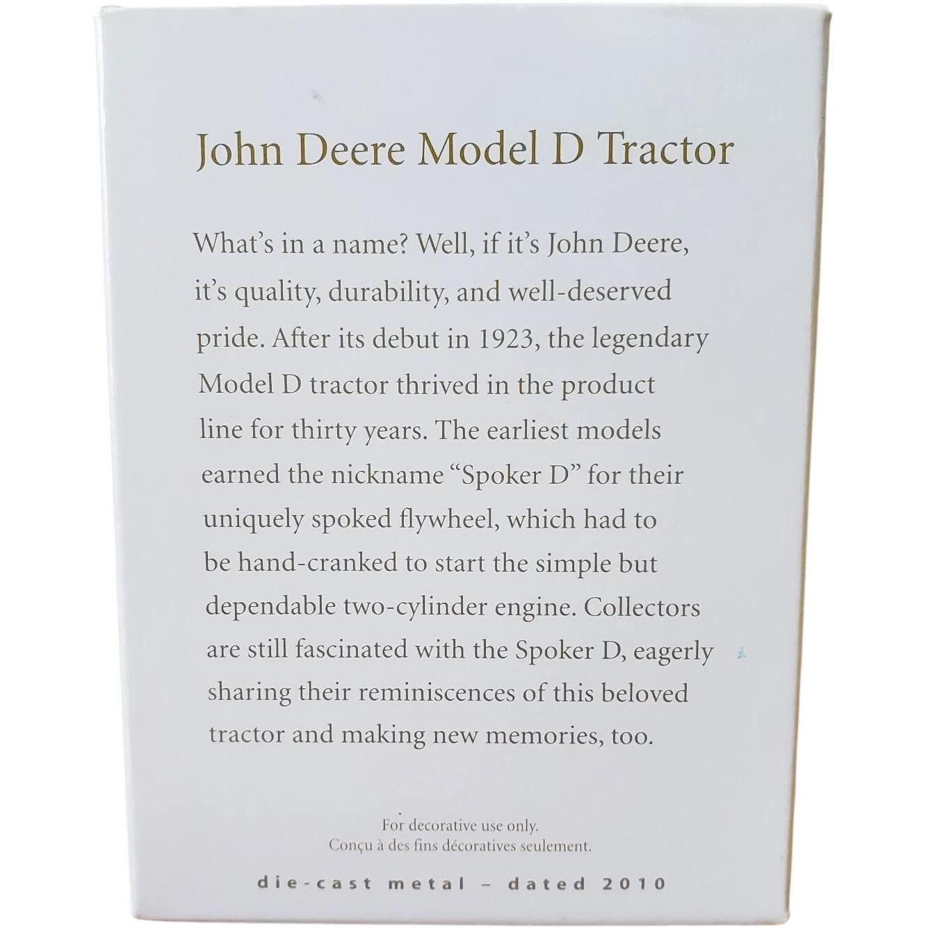 2010 John Deere Model D Tractor (John Deere)
