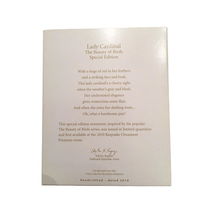 2010 Lady Cardinal Hallmark Ornament (Beauty of Birds) QXE3046 Image4