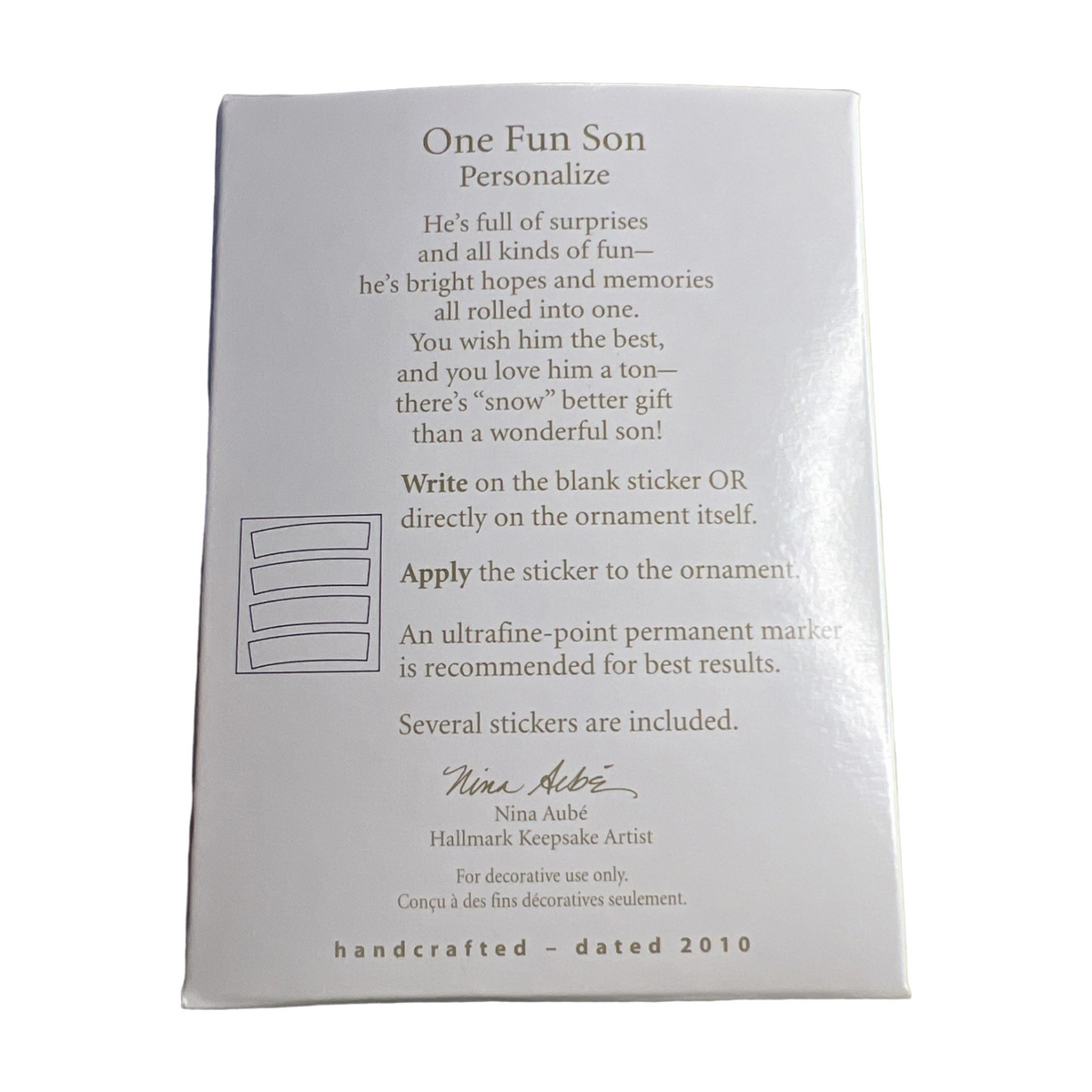 2010 One Fun Son Hallmark Ornament (Family) QXG7033 Image6