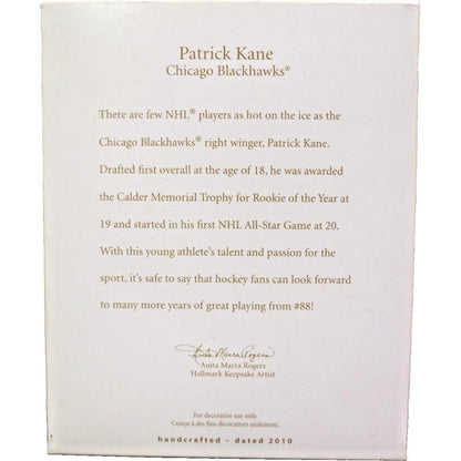 2010 Patrick Kane Hallmark Ornament (Chicago Blackhawks) QXI2216
