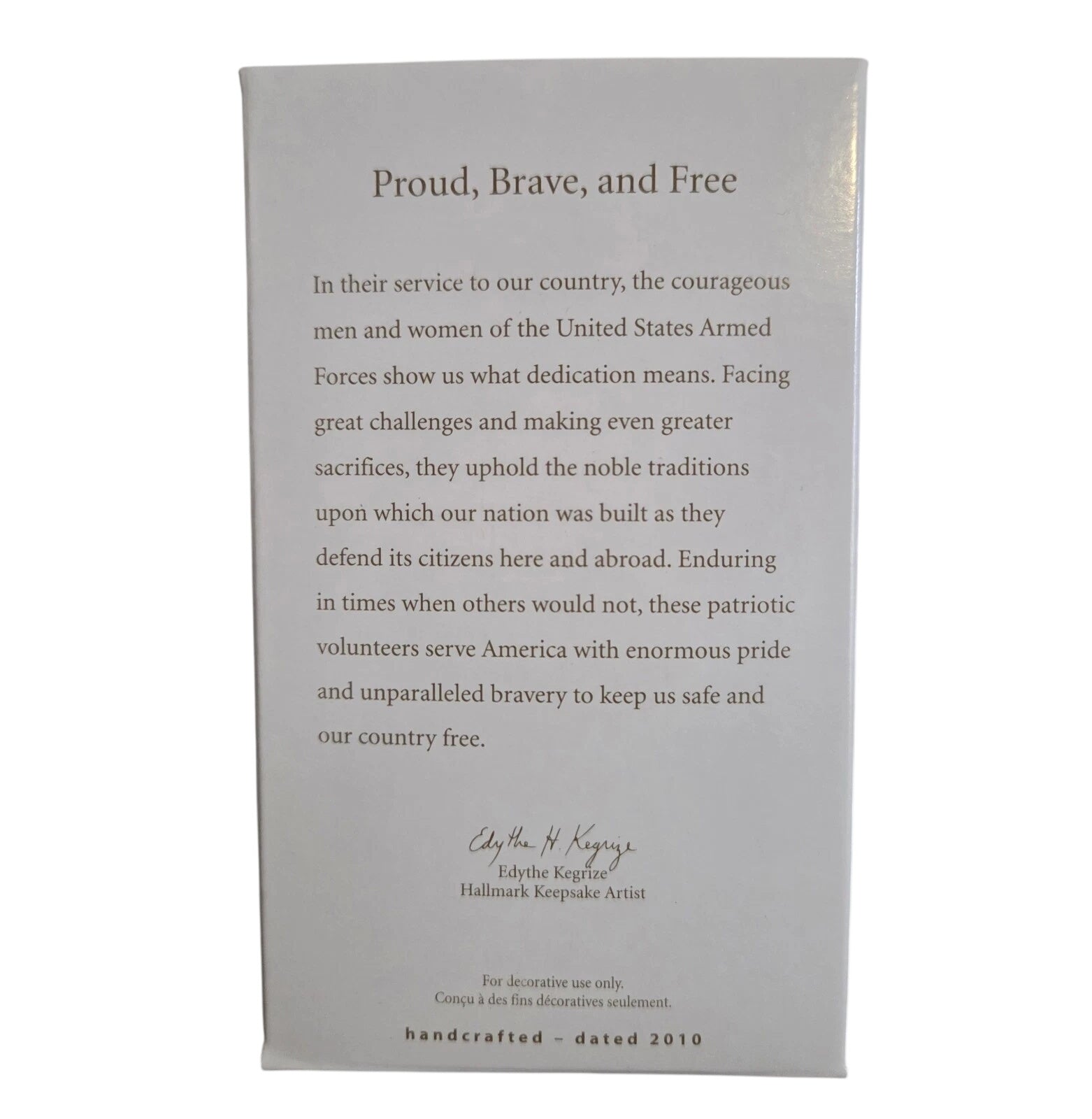 2010 Proud, Brave, and Free Hallmark Ornament (Millitary Appreciation) QXG7426 Image6