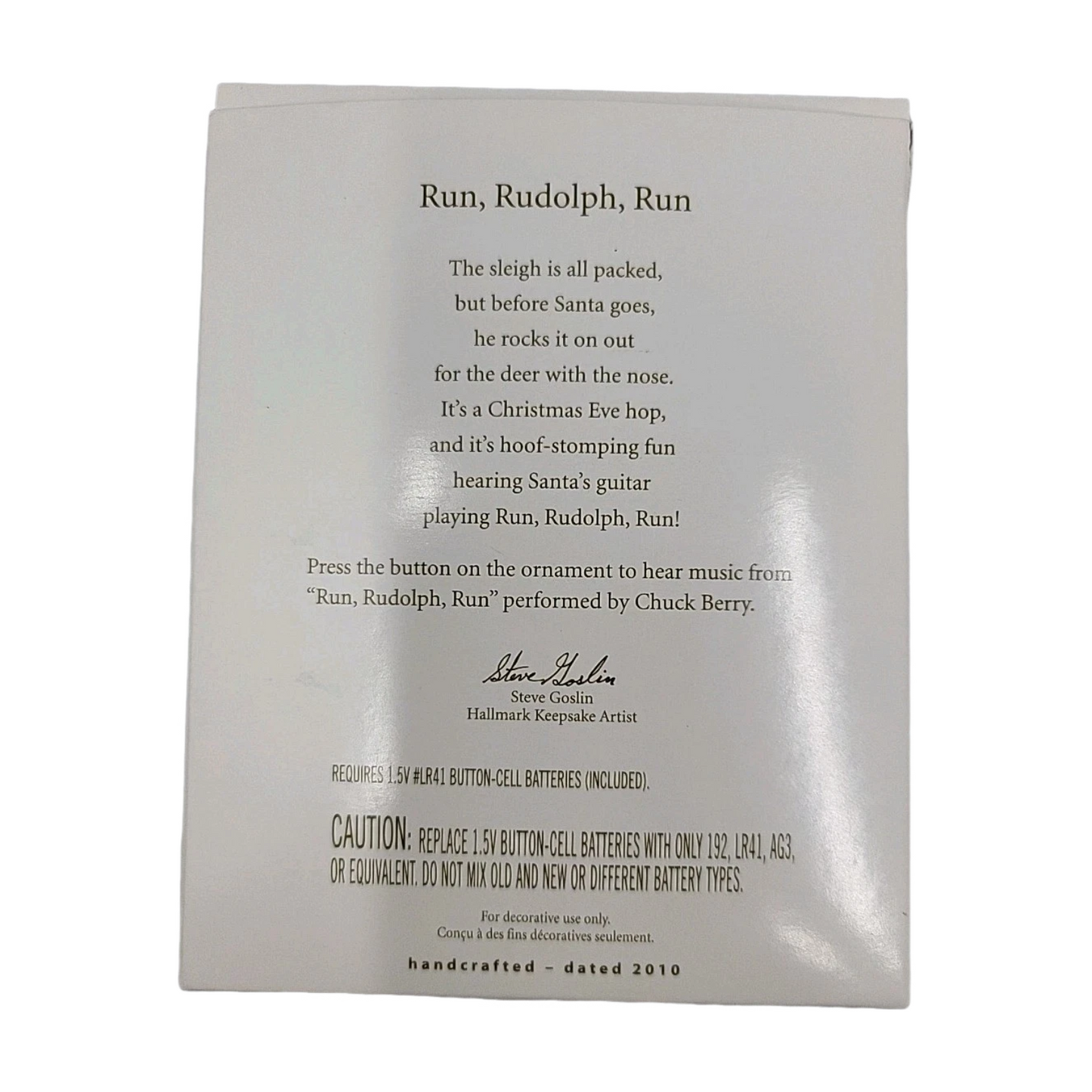 2010 Run, Rudolph, Run Hallmark Ornament (Guitar) QXG3703 Image5
