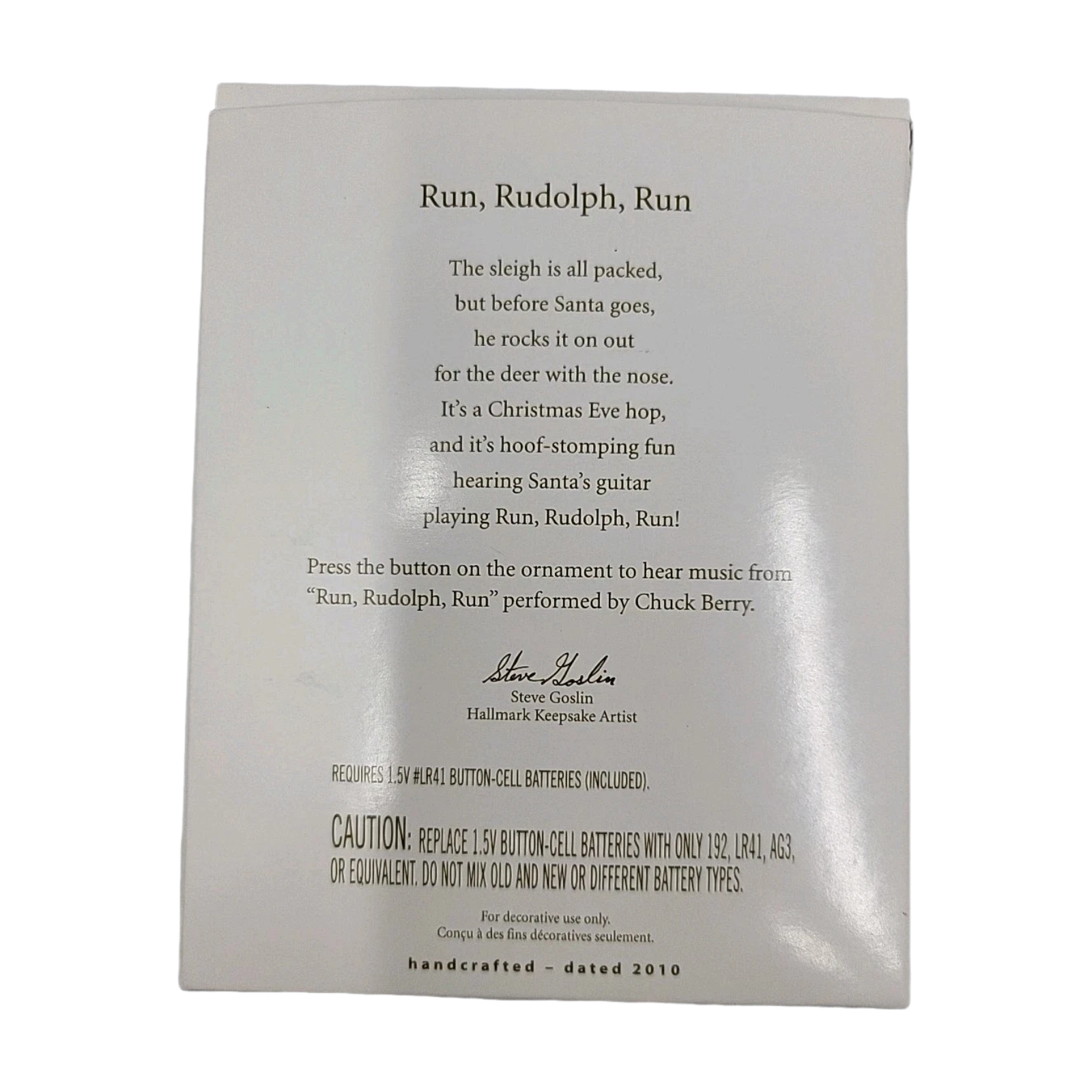 2010 Run, Rudolph, Run Hallmark Ornament (Guitar) QXG3703 Image5