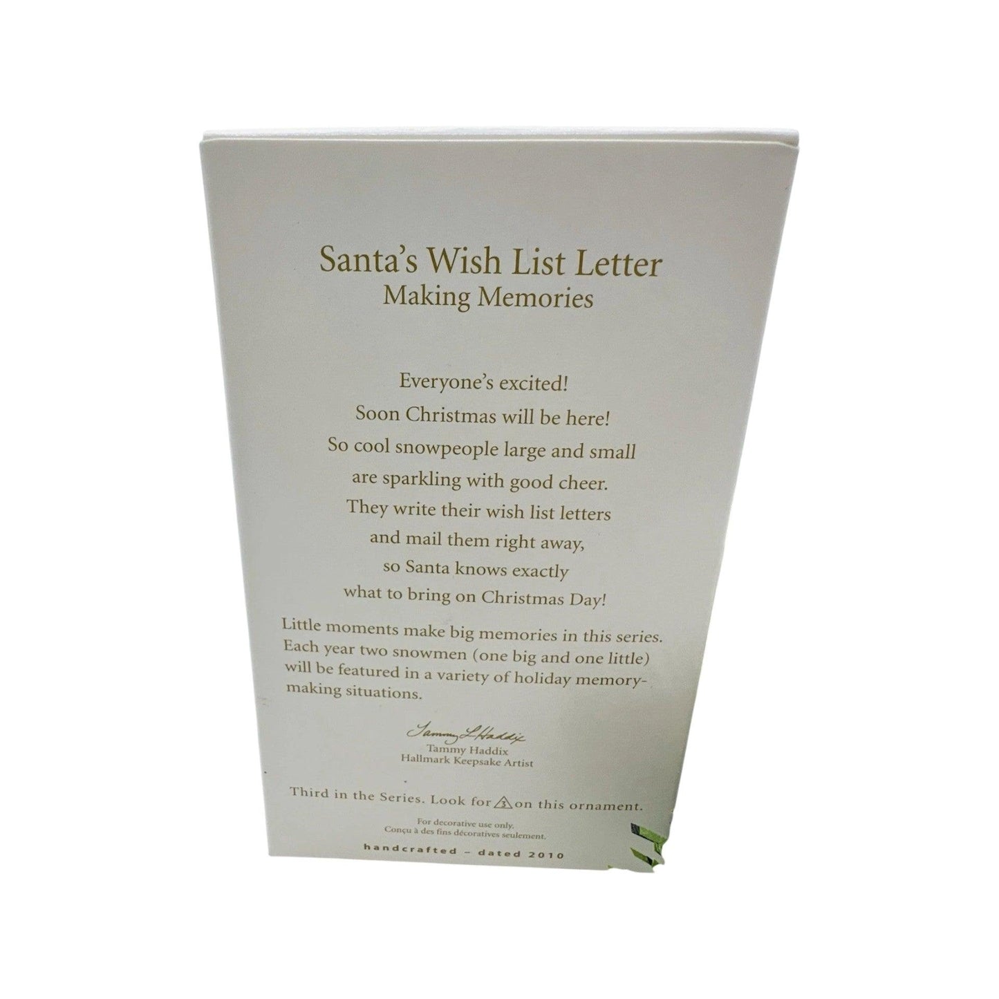 2010 Santa's Wish List Letter Hallmark Ornament (Making Memories) QX8346 Image9