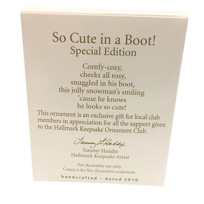 2010 So Cute in a Boot! Hallmark Ornament (Snowmen) QXC9053