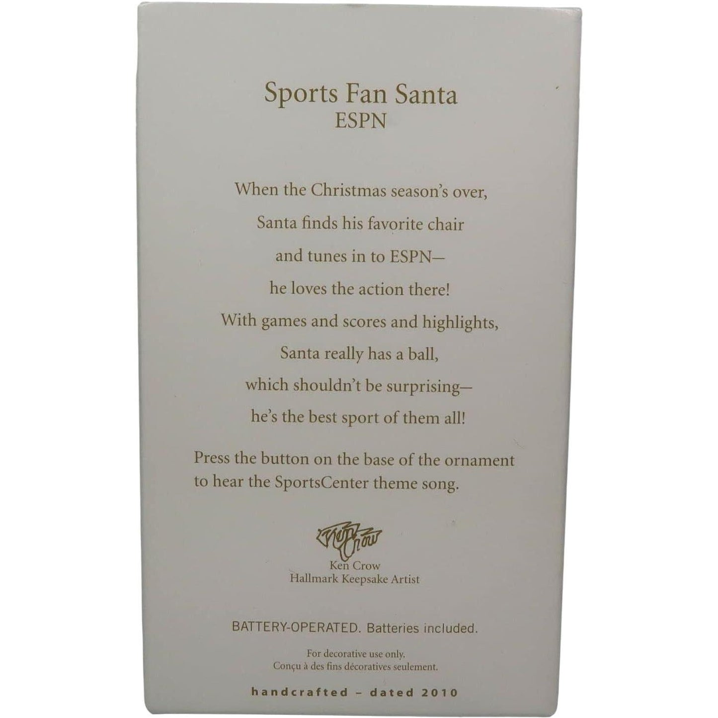 2010 Sports Fan Santa Hallmark Ornament (ESPN) QXI2246