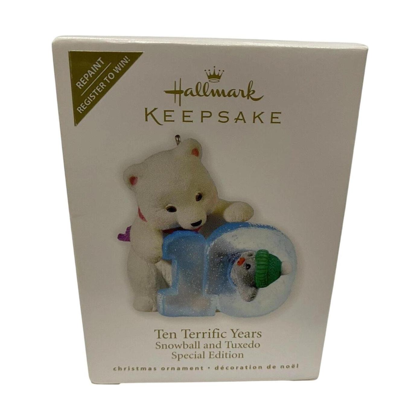 2010 Ten Terrific Years Hallmark Ornament (Snowman and Tuxedo) QXE3053 Image2