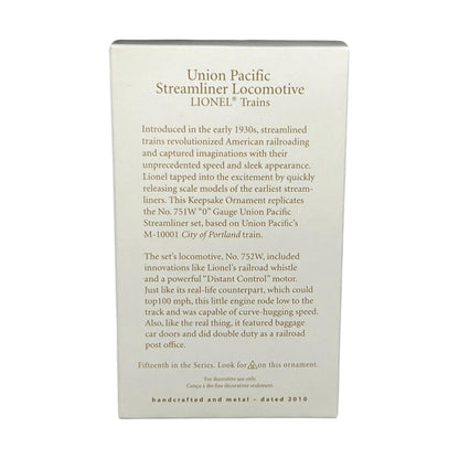 2010 Union Pacific Streamliner Locomotive Hallmark Ornament (Lionel) QX8626 Image6