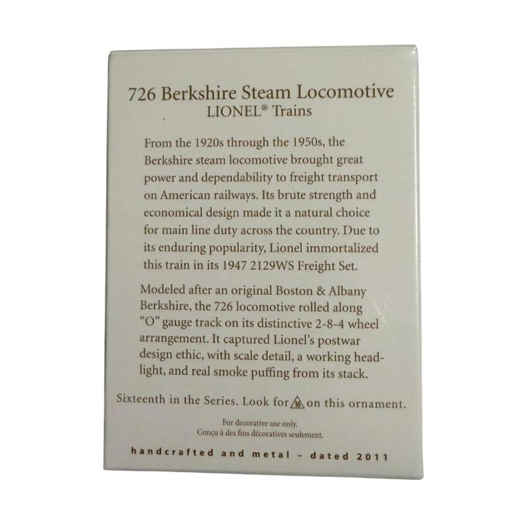 2011 726 Berkshire Steam Locomotive Hallmark Ornament (Lionel) QX8717 Image8