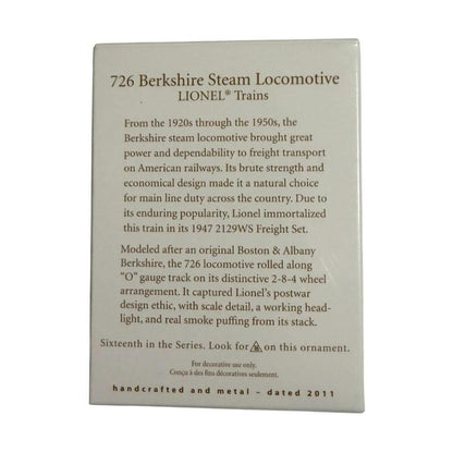 2011 726 Berkshire Steam Locomotive Hallmark Ornament (Lionel) QX8717 Image8