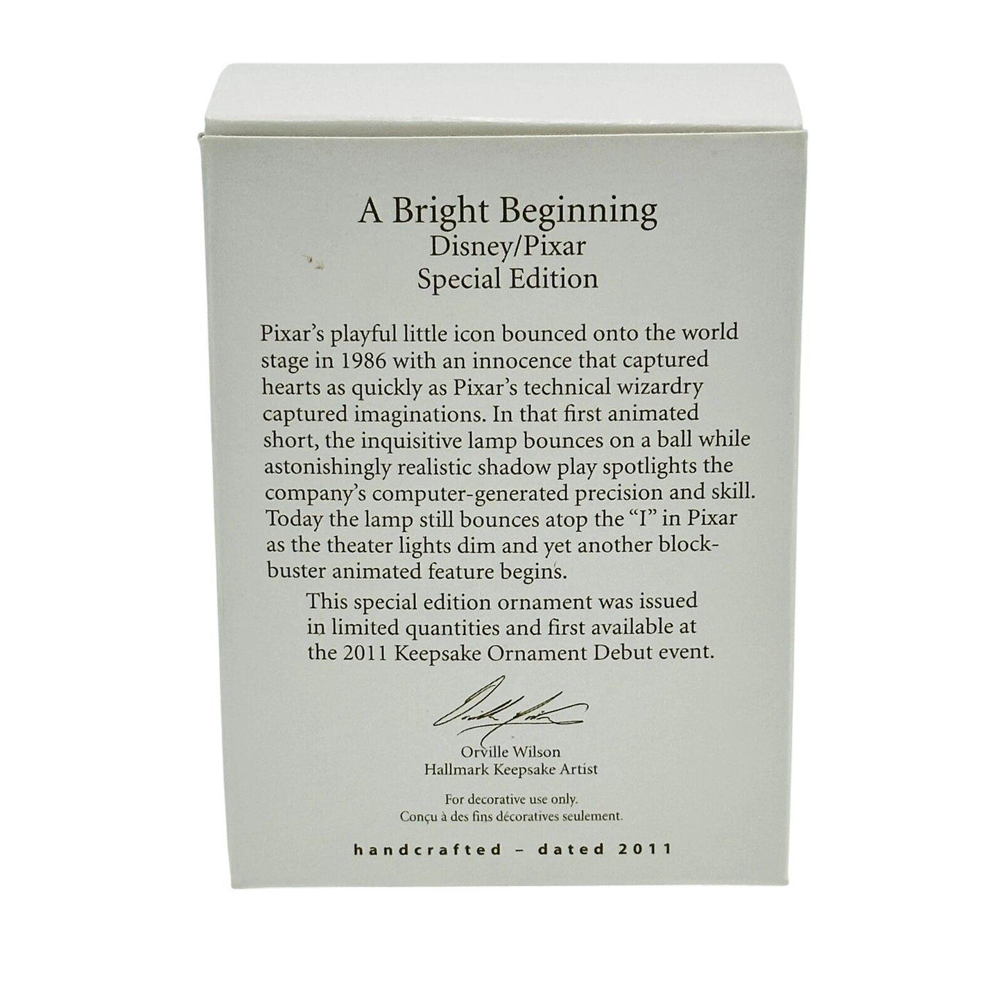 2011 A Bright Beginning Hallmark Ornament (Disney/Pixar) QXE3099