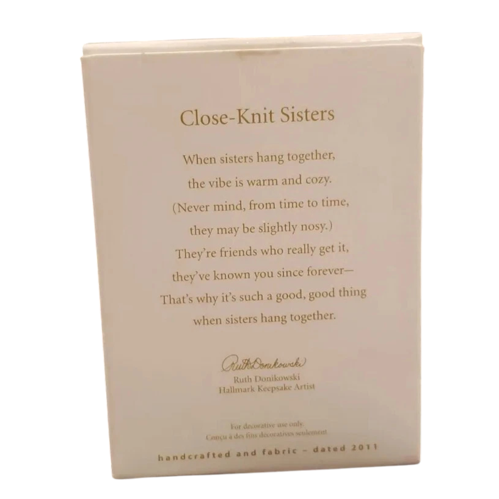 2011 Close-Knit Sisters Hallmark Ornament (Family) QXG4189