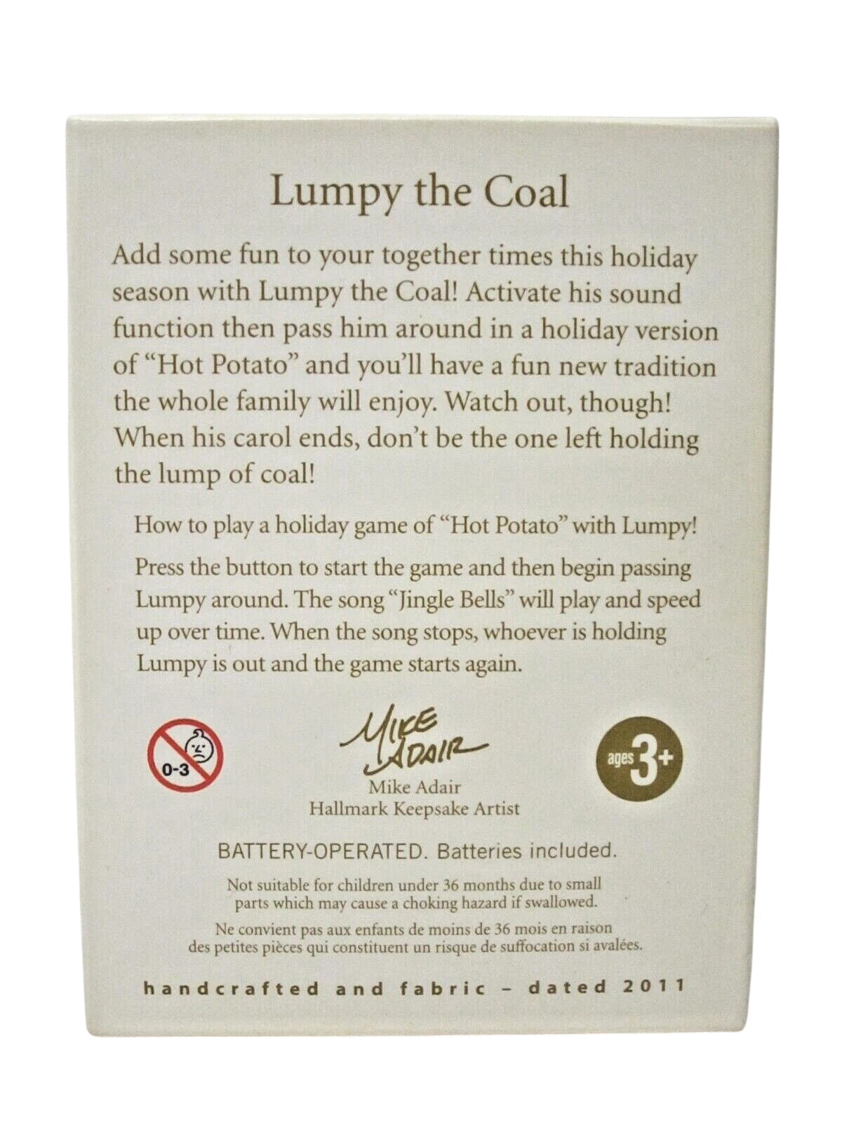 2011 Lumpy the Coal Hallmark Ornament (Stocking) QXG4769