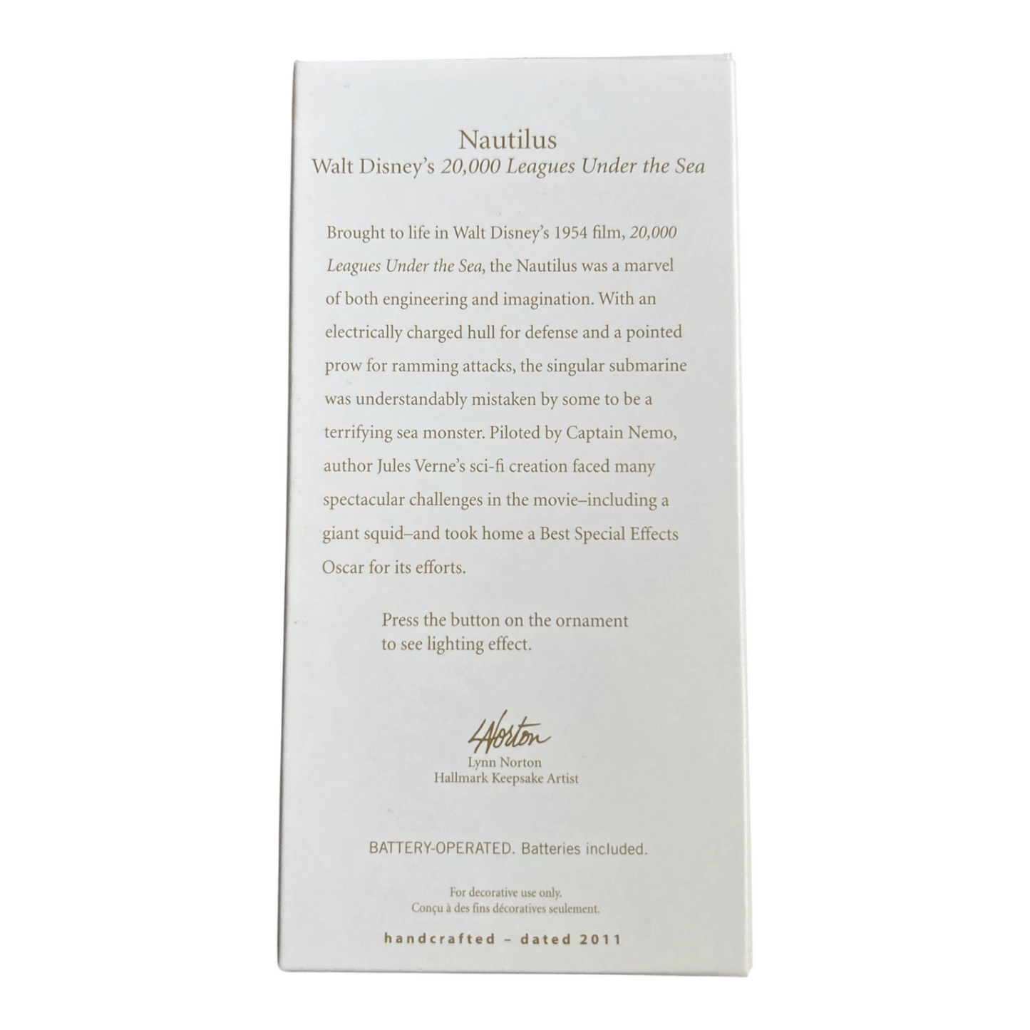 2011 Nautilus Hallmark Ornament (Walt Disney's 20000 Leagues Under the Sea) QXD1069