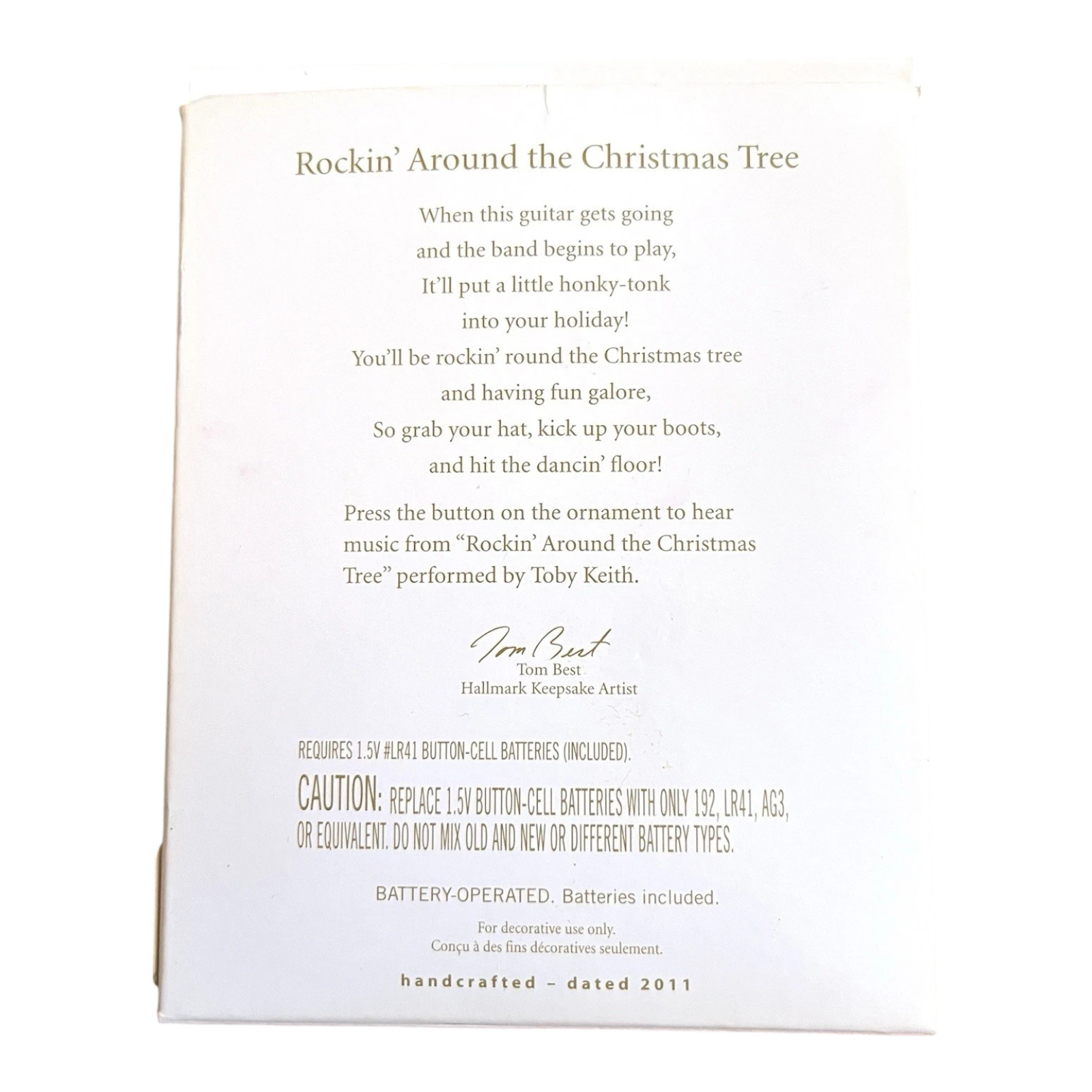 2011 Rockin' Around the Christmas Tree Hallmark Ornament (Guitar) QXG3217