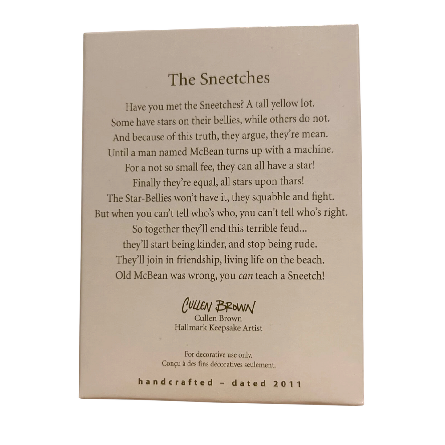 2011 The Sneetches (Dr. Seuss)