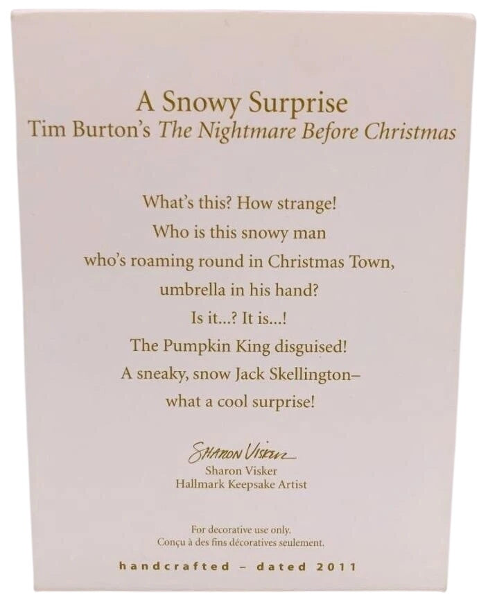 2011 A Snowy Surprise Hallmark Ornament (Tim Burton's The Nightmare Before Christmas) QXD1009 Image6