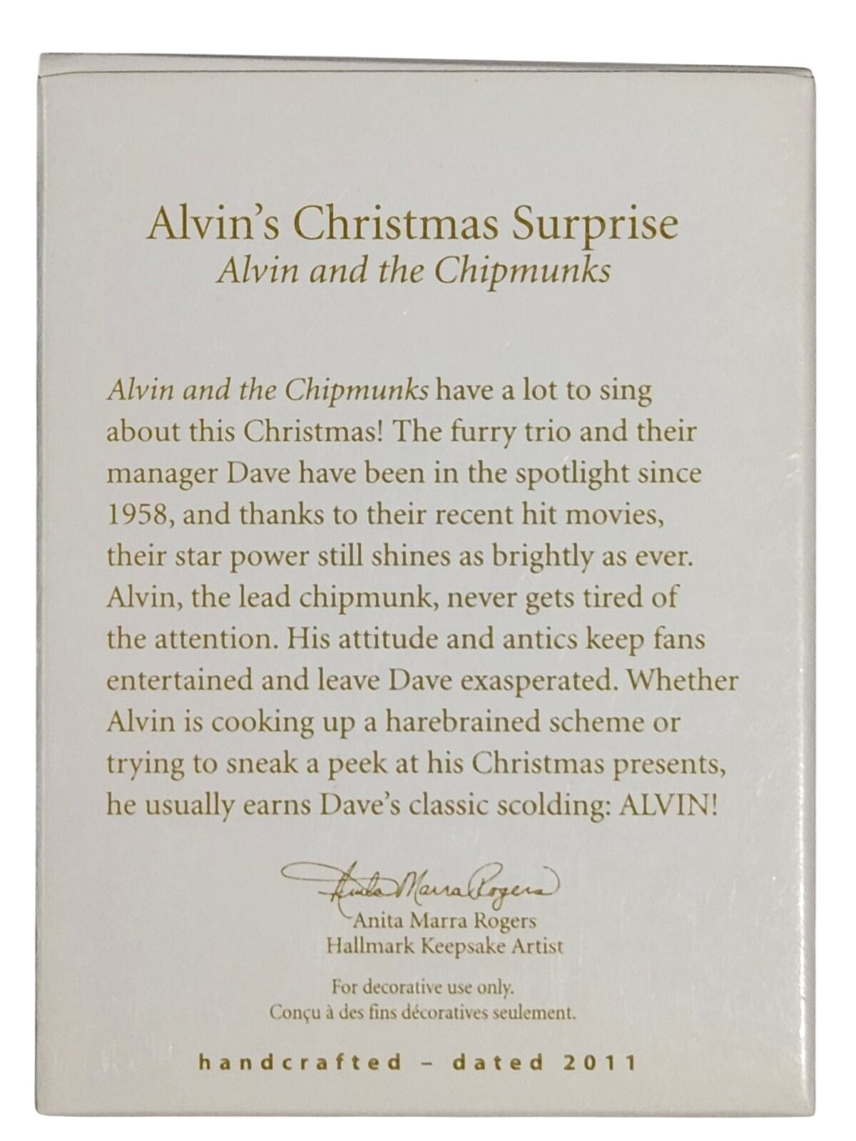 2011 Alvin's Christmas Surprise Hallmark Ornament (Alvin and the Chipmunks) QXI2639