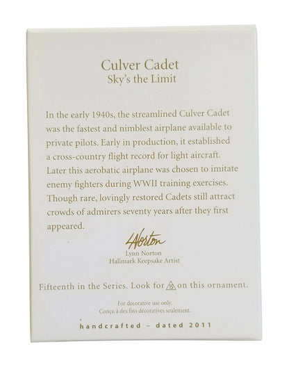 2011 Culver Cadet Hallmark Ornament (Sky's the Limit) QX8857 Image7