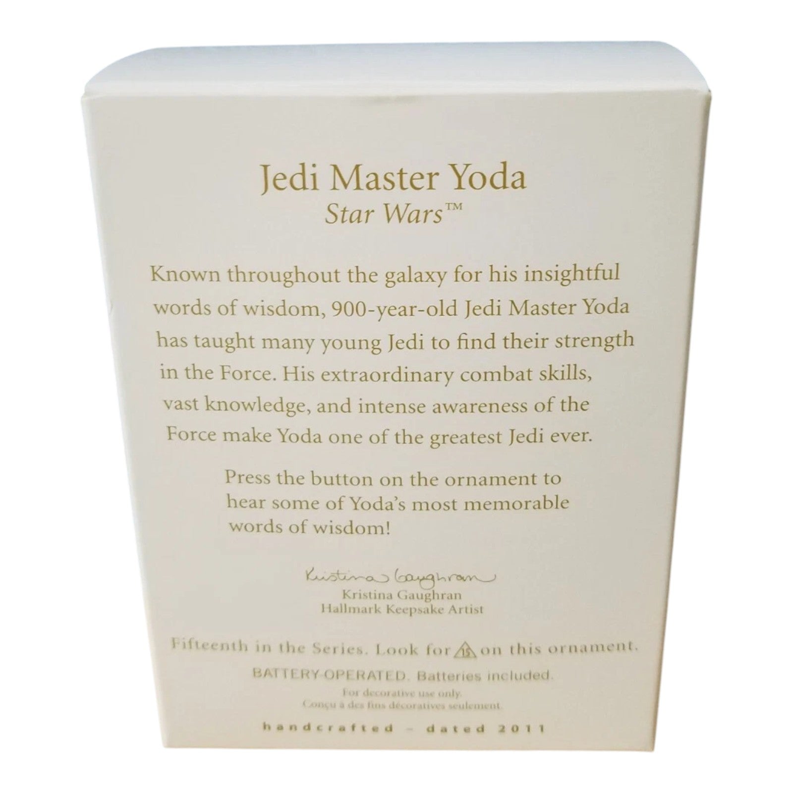 2011 Jedi Master Yoda Hallmark Ornament (Star Wars) QX8867