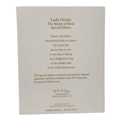 2011 Lady Oriole Hallmark Ornament (Beauty of Birds) QXE3107