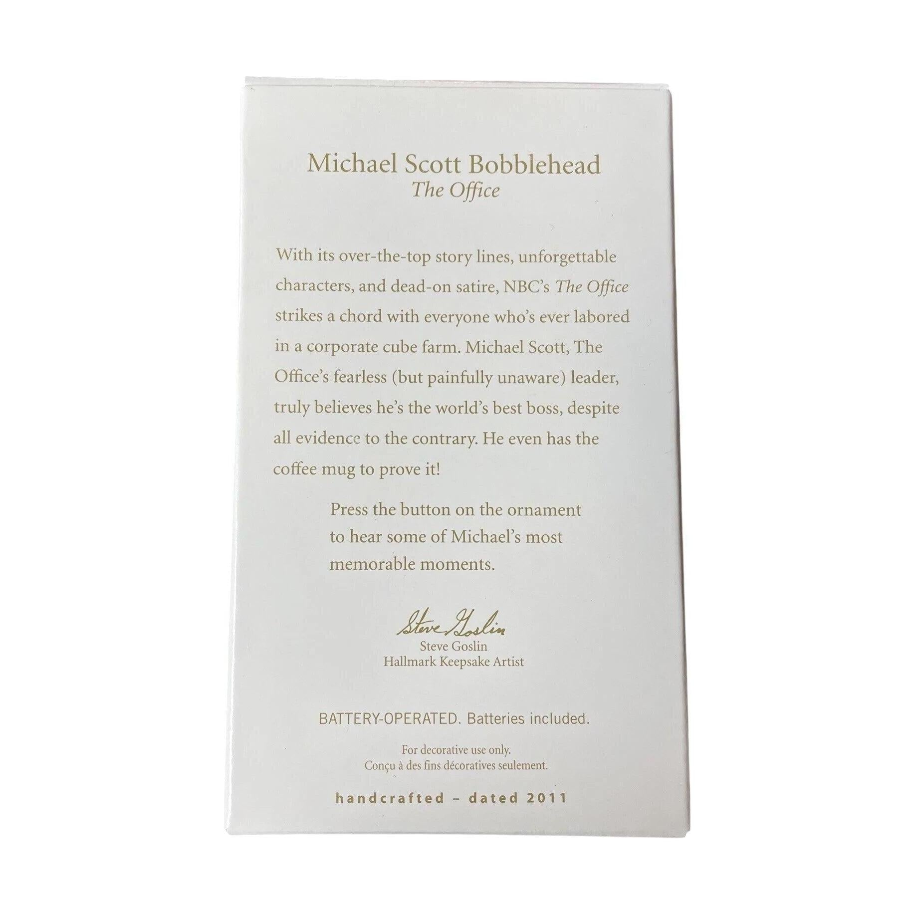 2011 Michael Scott Bobblehead Hallmark Ornament (The Office) QXI2869 Image6