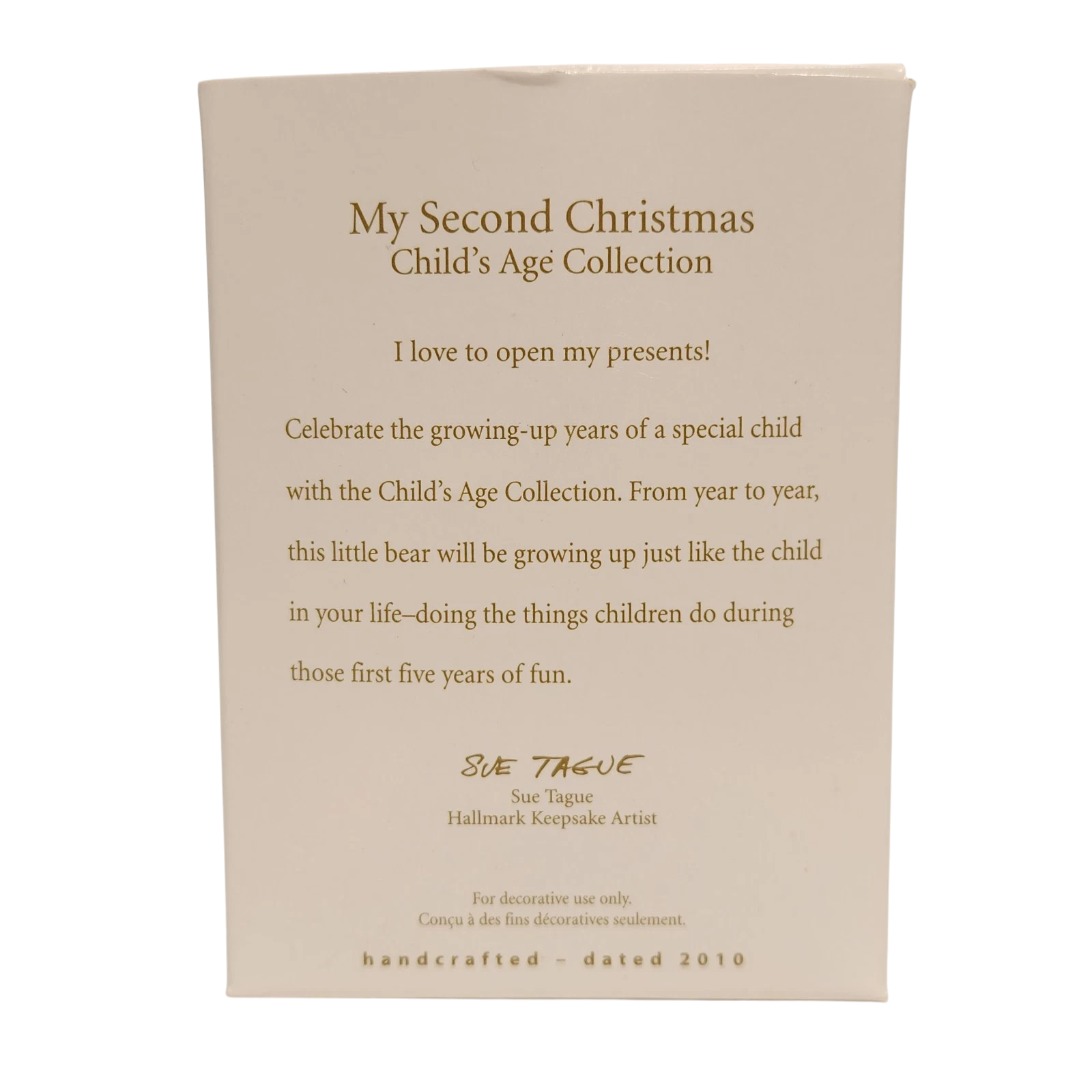 2011 My Second Christmas Hallmark Ornament (Child's Age Collection) QXG7606