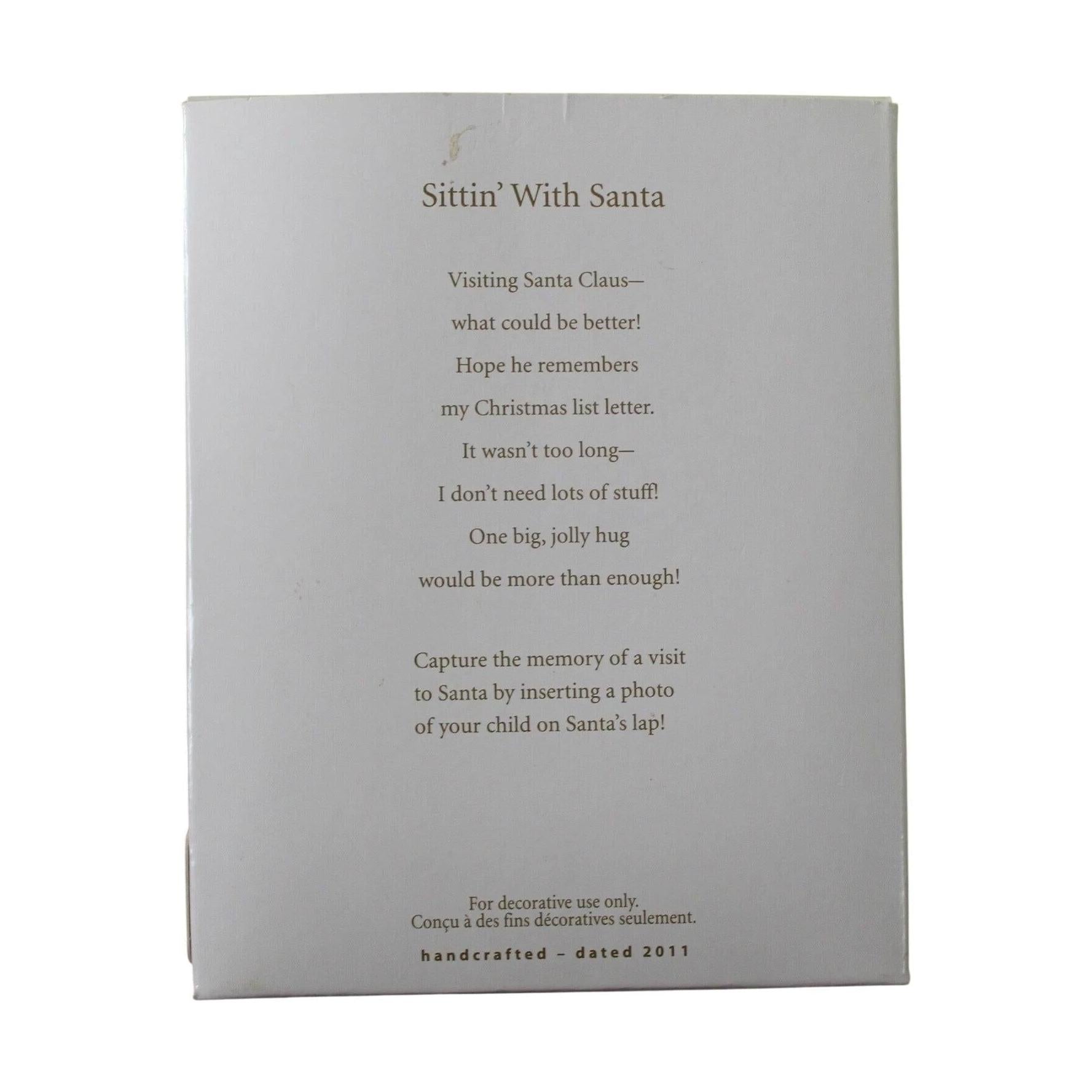 2011 Sittin' With Santa Hallmark Ornament (Photo Holder) LPR3469 Image4