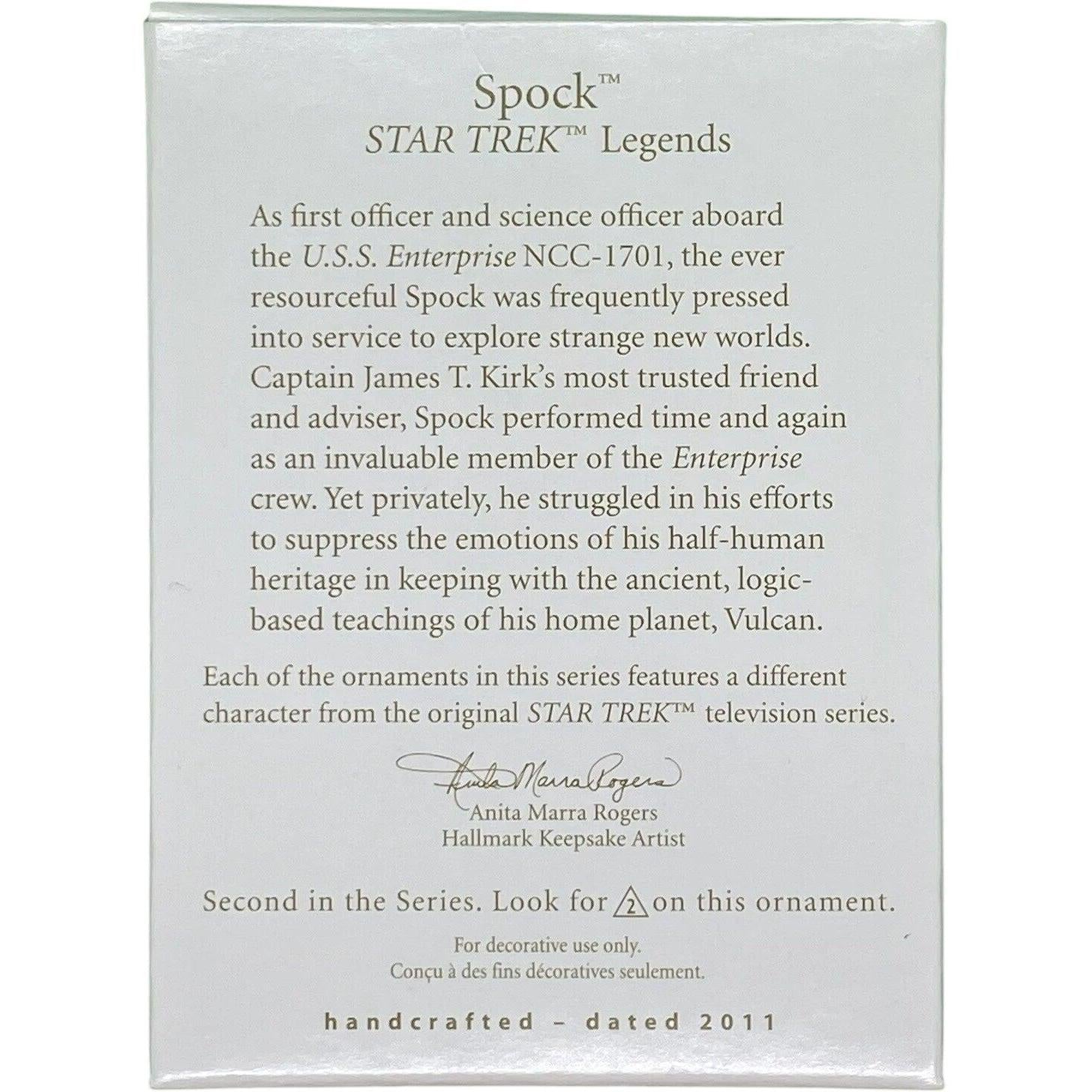 2011 Spock Hallmark Ornament (Star Trek Legends) QX8829