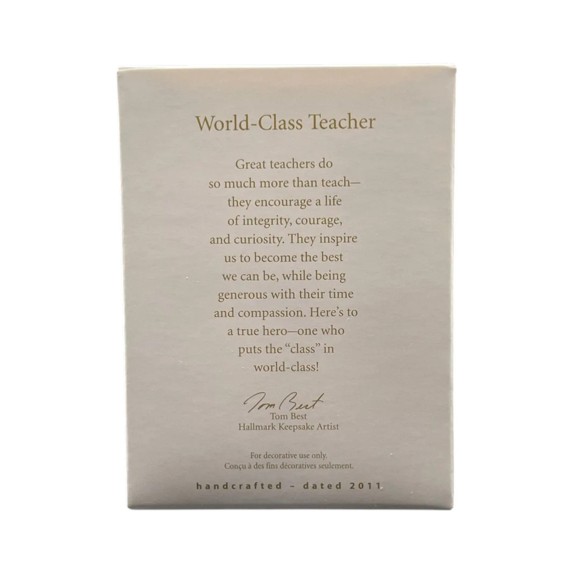 2011 World-Class Teacher (Teacher) Hallmark Ornament QXG4319 Image6