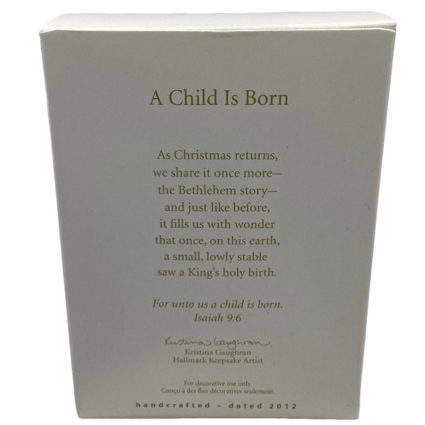 2012 A Child Is Born Hallmark Ornament (Angels) QXG4514