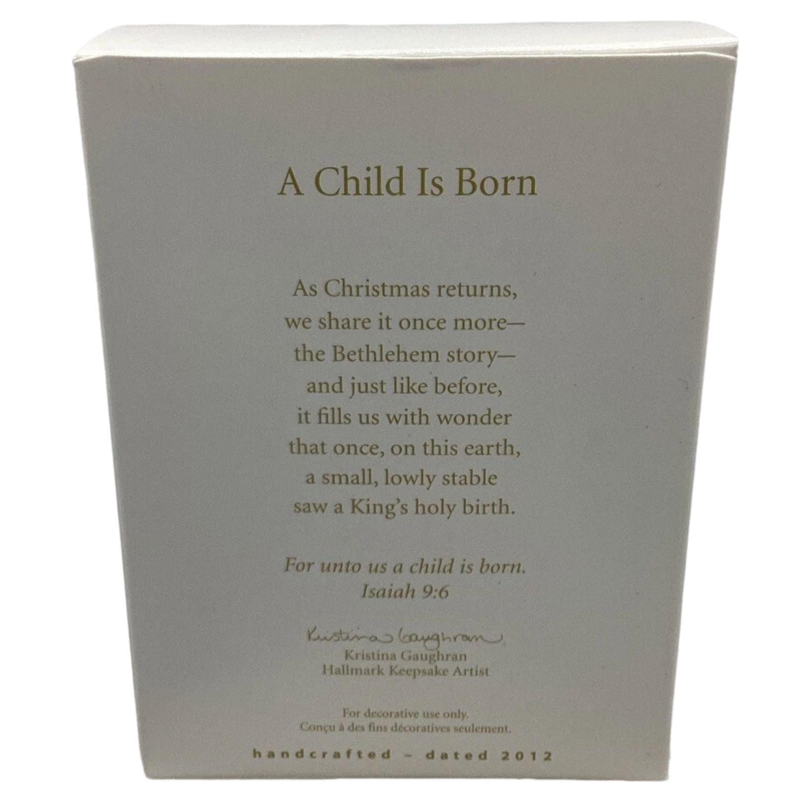 2012 A Child Is Born Hallmark Ornament (Angels) QXG4514