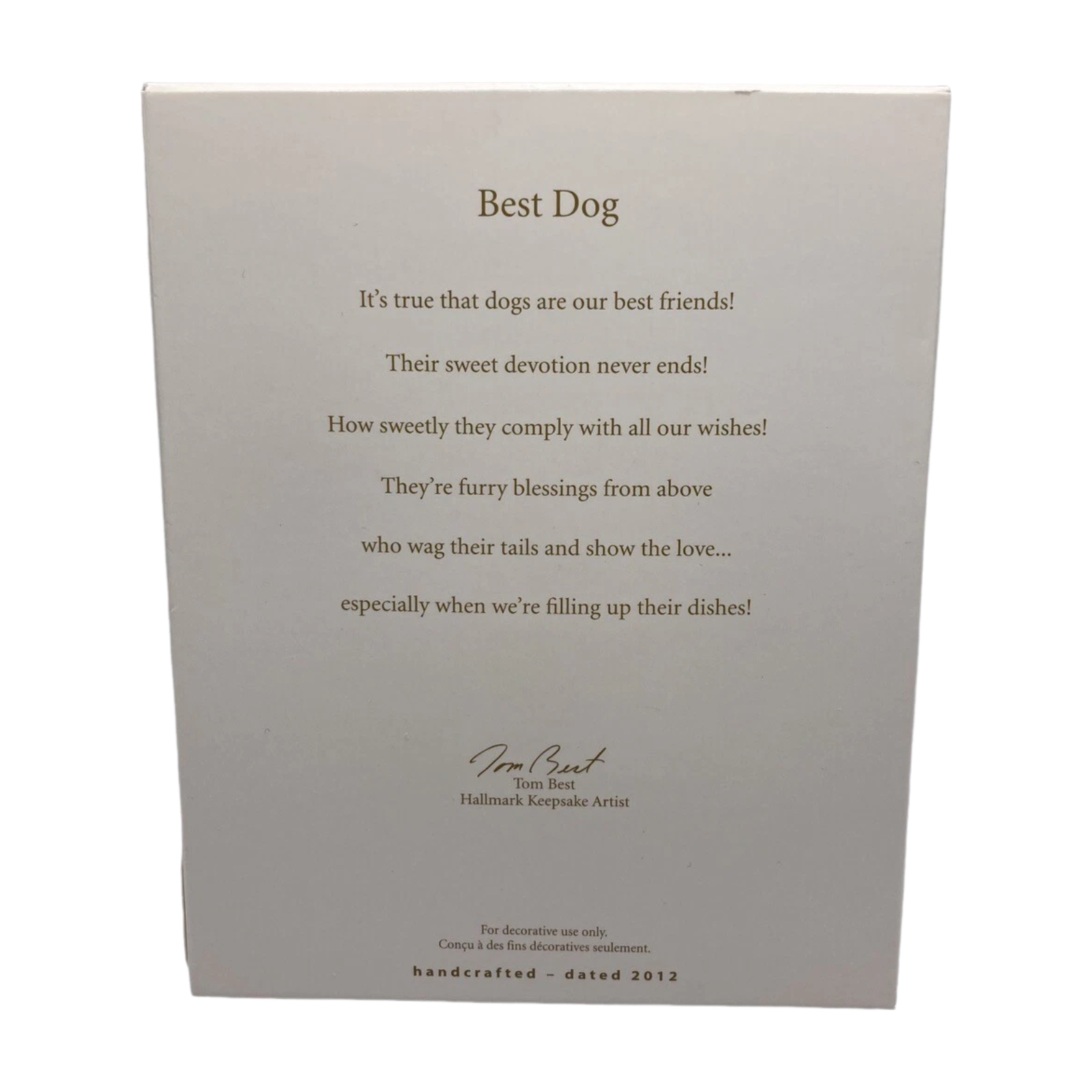 2012 Best Dog Hallmark Ornament (Photo Holder) QXG4714