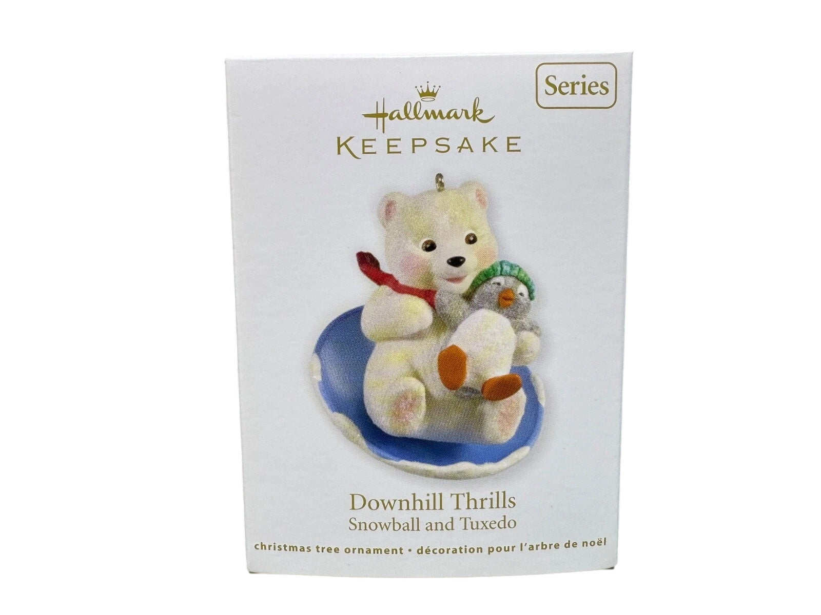 2012 Downhill Thrills Hallmark Ornament (Snowball and Tuxedo) QX8061
