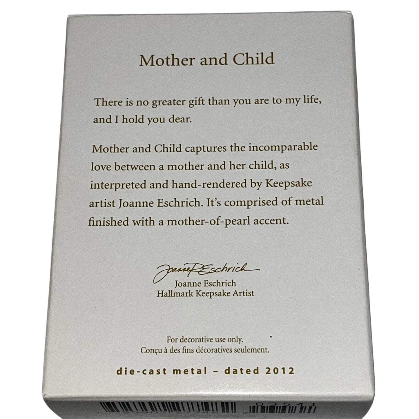 2012 Mother and Child Hallmark Ornament (Nativity) QXG3541