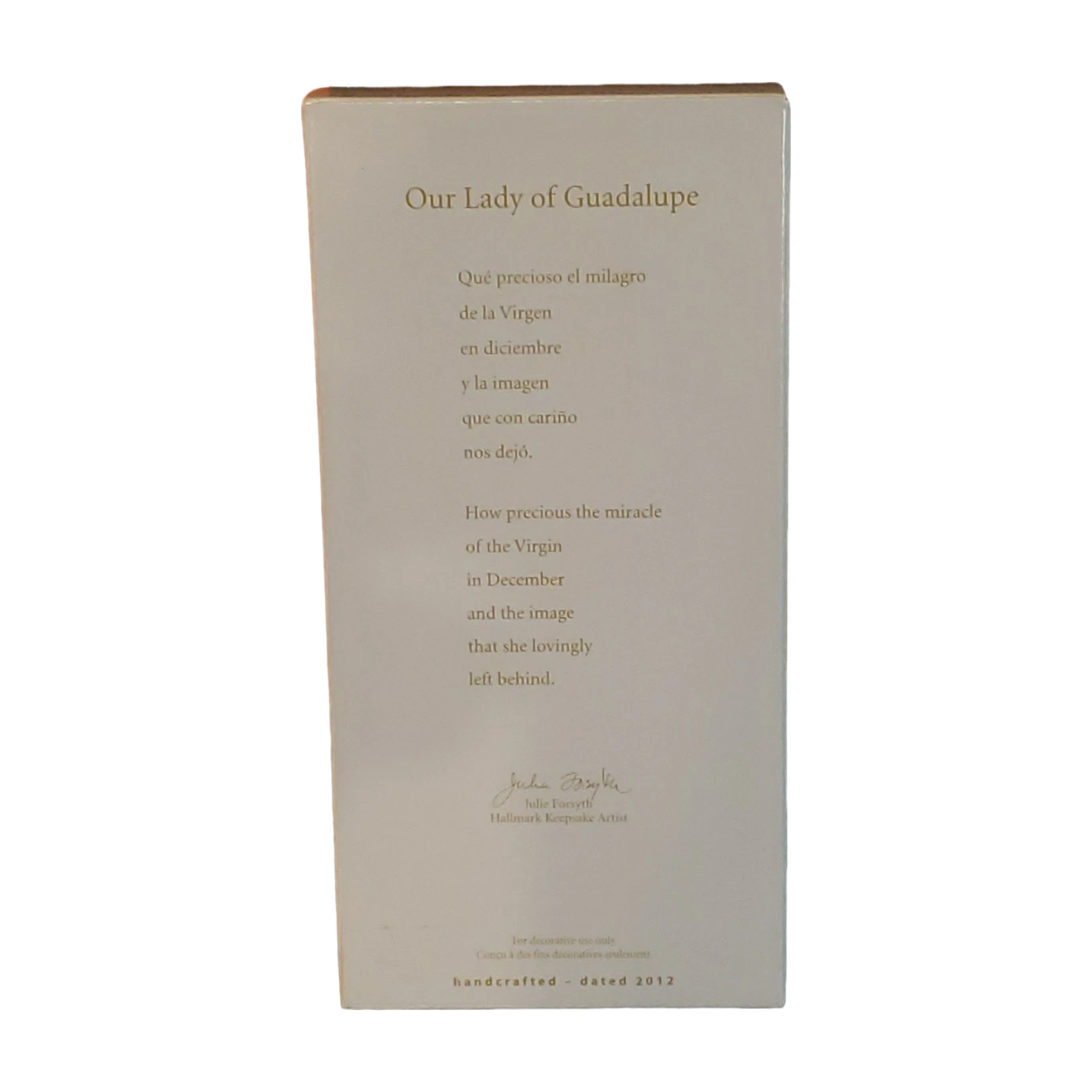 2012 Our Lady of Guadalupe Hallmark Ornament (Angels) QSM7761