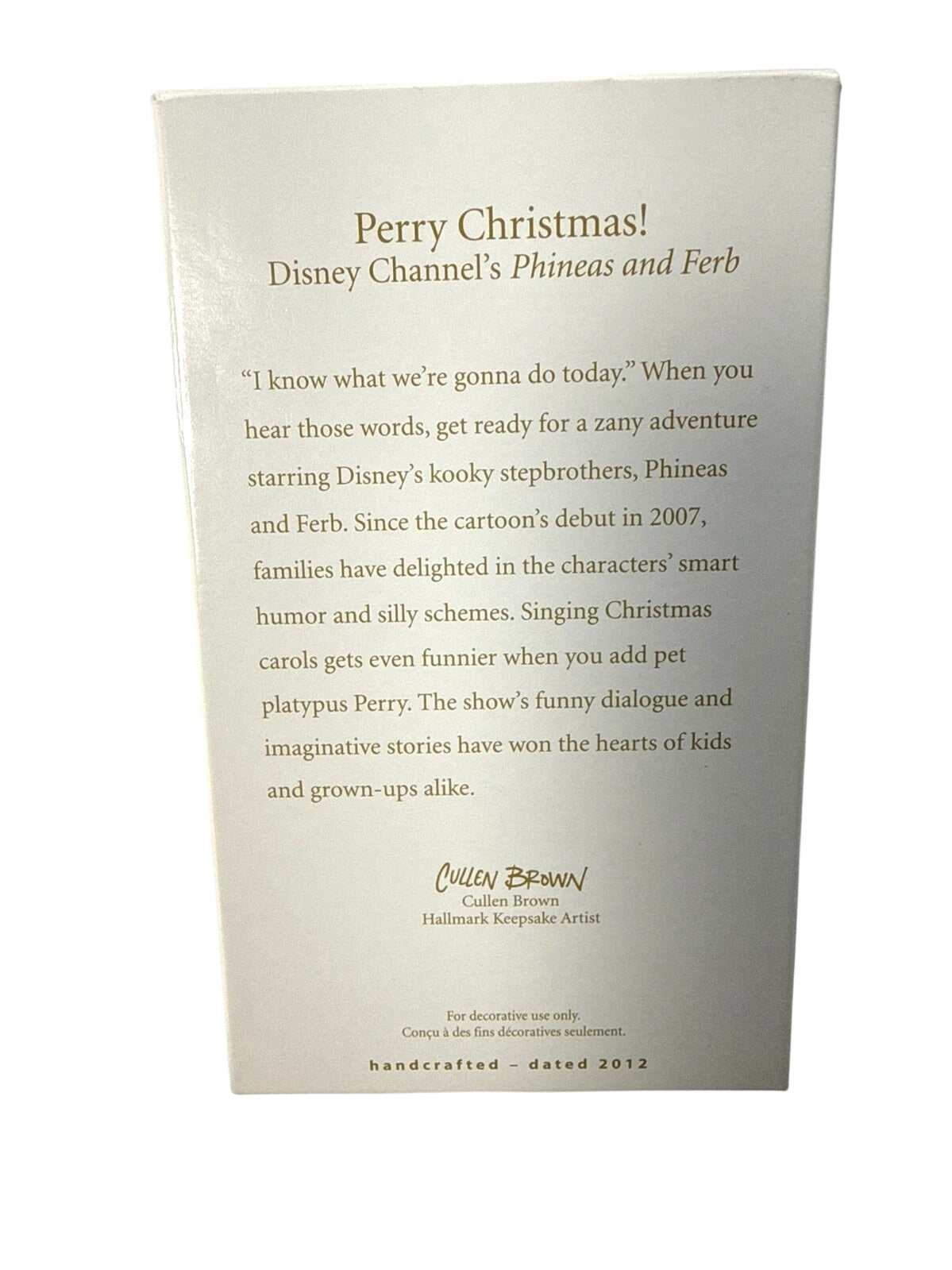 2012 Perry Christmas! Hallmark Ornament (Disney Channel's Phineas and Ferb) QXD1604