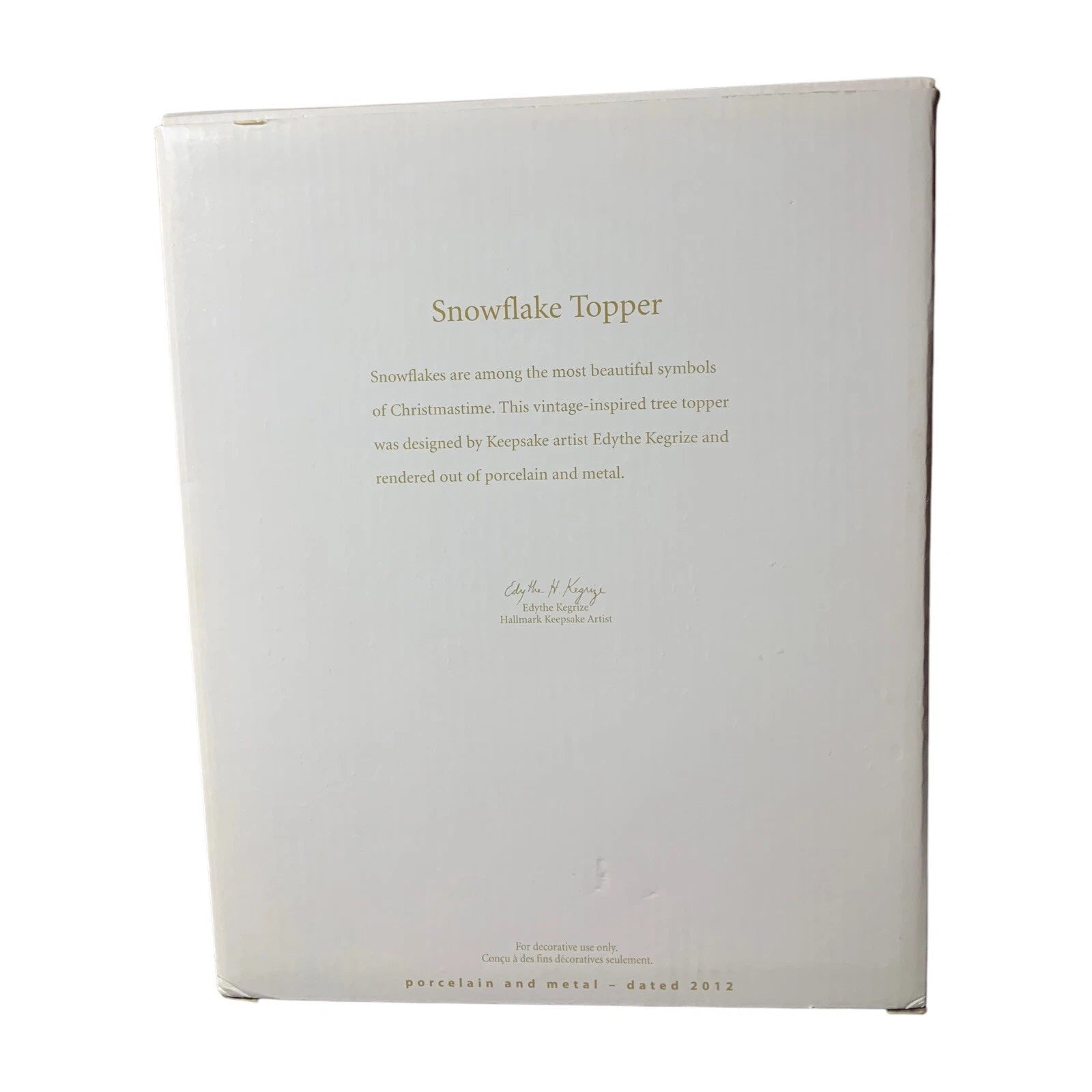 2012 Snowflake Topper Hallmark Ornament (Snowflake) QXG3571