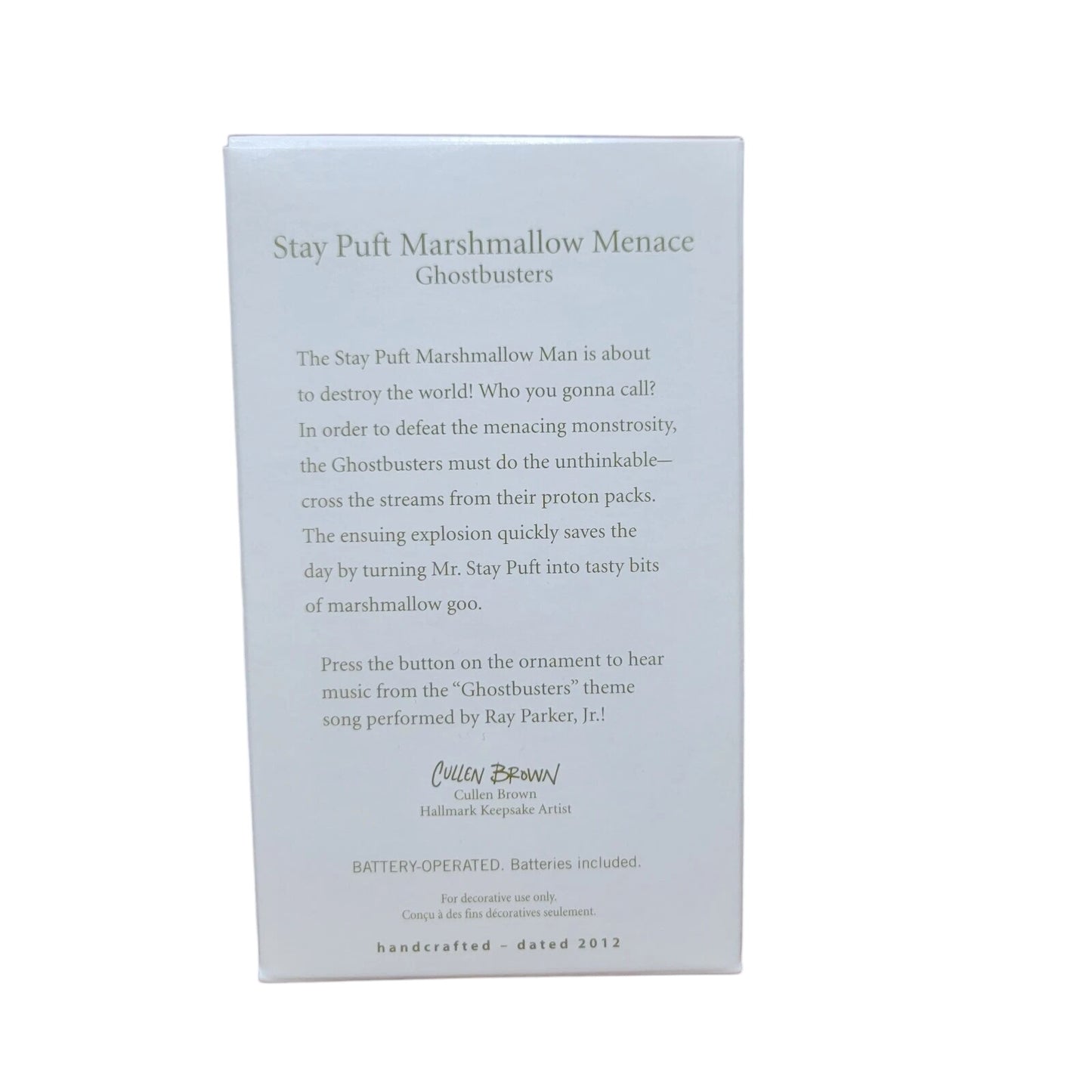 2012 Stay Puft Marshmallows Menace Hallmark Ornament (Ghostbusters) QXI2954