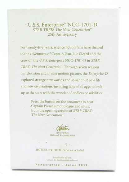 2012 USS Enterprise NCC-1701-D Hallmark Ornament (Star Trek) QXI2051